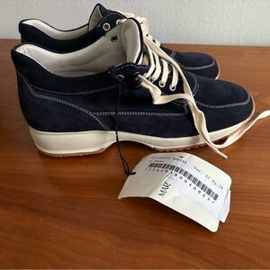 Marina Rinaldi Navy Suede Sneakers S 37 Made in Italy